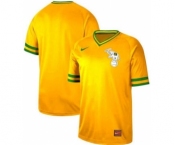 Men's Nike Athletics Blank Yellow Cooperstown Collection Stitched Baseball Jersey