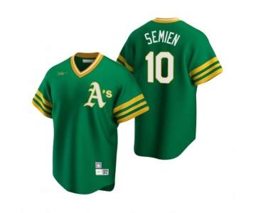 Men's Nike Oakland Athletics #10 Marcus Semien Kelly Green Cooperstown Collection Road Stitched Baseball Jersey