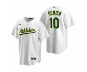 Men's Nike Oakland Athletics #10 Marcus Semien White Home Stitched Baseball Jersey