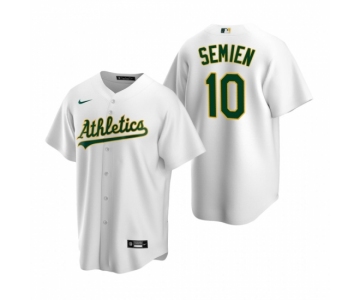 Men's Nike Oakland Athletics #10 Marcus Semien White Home Stitched Baseball Jersey