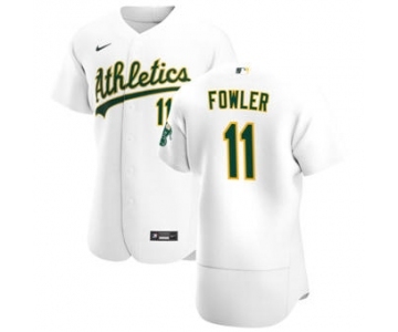 Men's Nike Oakland Athletics #11 Dustin Fowler White Home 2020 Authentic Player Baseball Jersey