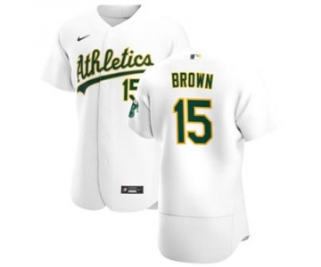 Men's Nike Oakland Athletics #15 Seth Brown White Home 2020 Authentic Player Baseball Jersey