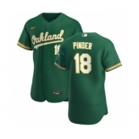 Men's Nike Oakland Athletics #18 Chad Pinder Kelly Green Alternate 2020 Authentic Player Baseball Jersey