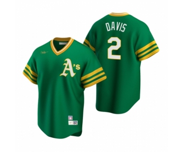 Men's Nike Oakland Athletics #2 Khris Davis Kelly Green Cooperstown Collection Road Stitched Baseball Jersey