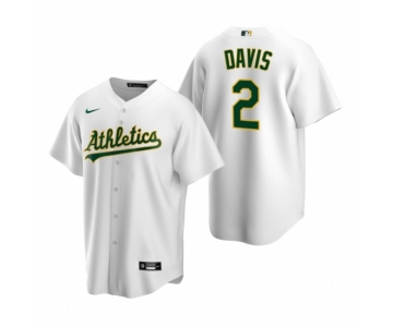 Men's Nike Oakland Athletics #2 Khris Davis White Home Stitched Baseball Jersey