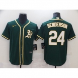 Men's Nike Oakland Athletics #24 Rickey Henderson Green Alternate Jersey