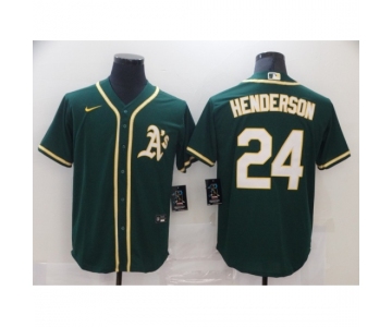 Men's Nike Oakland Athletics #24 Rickey Henderson Green Alternate Jersey