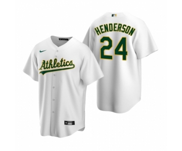 Men's Nike Oakland Athletics #24 Rickey Henderson White Home Stitched Baseball Jersey