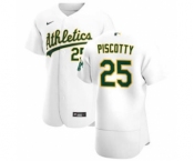 Men's Nike Oakland Athletics #25 Stephen Piscotty White Home 2020 Authentic Player Baseball Jersey