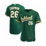 Men's Nike Oakland Athletics #26 Matt Chapman 2020 Kelly Green Alternate Authentic Player Baseball Jersey