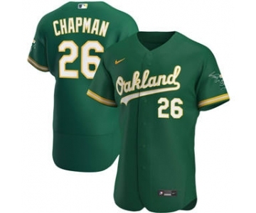 Men's Nike Oakland Athletics #26 Matt Chapman 2020 Kelly Green Alternate Authentic Player Baseball Jersey