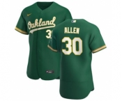 Men's Nike Oakland Athletics #30 Austin Allen Kelly Green Alternate 2020 Authentic Player Baseball Jersey