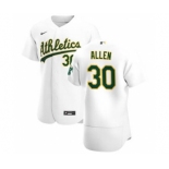 Men's Nike Oakland Athletics #30 Austin Allen White Home 2020 Authentic Player Baseball Jersey