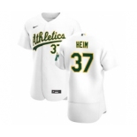 Men's Nike Oakland Athletics #37 Jonah Heim White Home 2020 Authentic Player Baseball Jersey