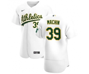 Men's Nike Oakland Athletics #39 Vimael Machin White Home 2020 Authentic Player Baseball Jersey