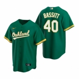 Men's Nike Oakland Athletics #40 Chris Bassitt Green Alternate Stitched Baseball Jersey