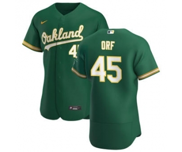 Men's Nike Oakland Athletics #45 Nate Orf Kelly Green Alternate 2020 Authentic Player Baseball Jersey