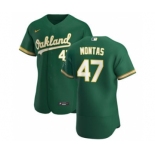 Men's Nike Oakland Athletics #47 Frankie Montas Kelly Green Alternate 2020 Authentic Player Baseball Jersey