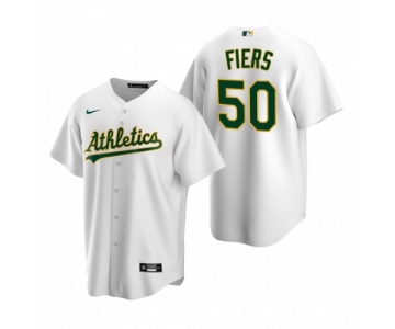 Men's Nike Oakland Athletics #50 Mike Fiers White Home Stitched Baseball Jersey