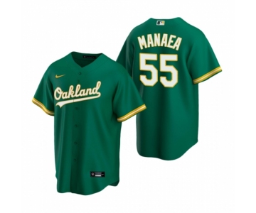 Men's Nike Oakland Athletics #55 Sean Manaea Green Alternate Stitched Baseball Jersey