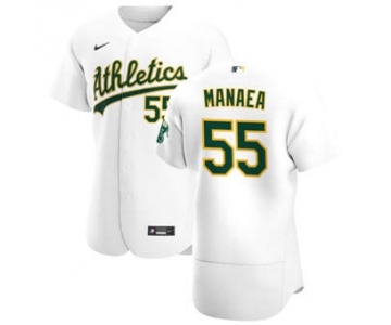 Men's Nike Oakland Athletics #55 Sean Manaea White Home 2020 Authentic Player Baseball Jersey