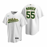 Men's Nike Oakland Athletics #55 Sean Manaea White Home Stitched Baseball Jersey