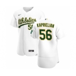 Men's Nike Oakland Athletics #56 James Kaprielian White Home 2020 Authentic Player Baseball Jersey