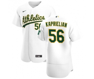 Men's Nike Oakland Athletics #56 James Kaprielian White Home 2020 Authentic Player Baseball Jersey