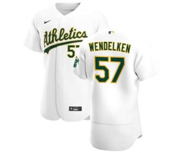 Men's Nike Oakland Athletics #57 J.B. Wendelken White Home 2020 Authentic Player Baseball Jersey