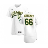 Men's Nike Oakland Athletics #66 Daulton Jefferies White Home 2020 Authentic Player Baseball Jersey