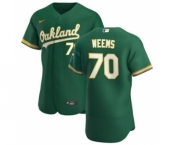 Men's Nike Oakland Athletics #70 Jordan Weems Kelly Green Alternate 2020 Authentic Player Baseball Jersey