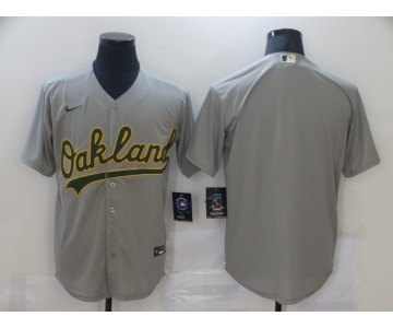 Men's Nike Oakland Athletics Blank Grey Home Stitched Baseball Jersey