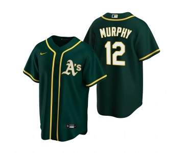 Men's Oakland Athletics #12 Sean Murphy Green Cool Base Stitched Jersey