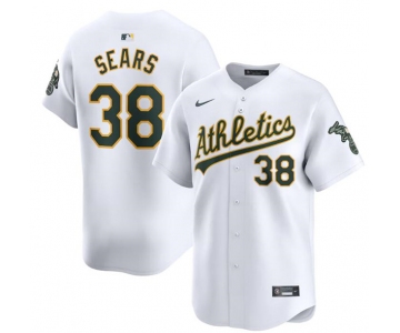 Men's Oakland Athletics #38 JP Sears White Home Limited Stitched Jersey