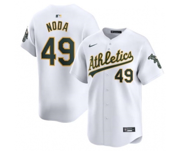 Men's Oakland Athletics #49 Ryan Noda White Home Limited Stitched Jersey