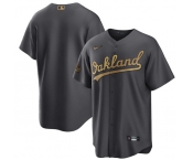 Men's Oakland Athletics Blank Charcoal 2022 All-Star Cool Base Stitched Baseball Jersey