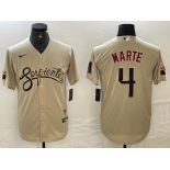 Men's Arizona Diamondback #4 Ketel Marte 2021 Gold City Connect Cool Base Stitched Jersey