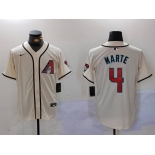 Men's Arizona Diamondback #4 Ketel Marte Cream Cool Base Limited Stitched Jersey