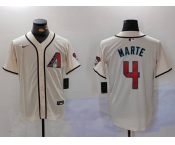 Men's Arizona Diamondback #4 Ketel Marte Cream Cool Base Limited Stitched Jersey