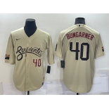 Men's Arizona Diamondback #40 Madison Bumgarner Number Gold 2021 City Connect Stitched Cool Base Nike Jersey