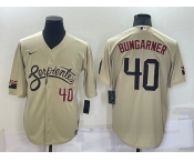 Men's Arizona Diamondback #40 Madison Bumgarner Number Gold 2021 City Connect Stitched Cool Base Nike Jersey