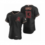 Men's Arizona Diamondbacks #13 Nick Ahmed Nike Black Authentic 2020 Alternate Jersey