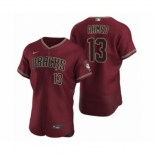 Men's Arizona Diamondbacks #13 Nick Ahmed Nike Crimson Authentic 2020 Alternate Jersey