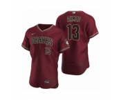 Men's Arizona Diamondbacks #13 Nick Ahmed Nike Crimson Authentic 2020 Alternate Jersey