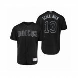 Men's Arizona Diamondbacks #13 Nick Ahmed Slick Nick Black 2019 Players Weekend Authentic Jersey