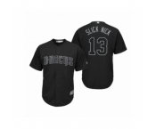 Men's Arizona Diamondbacks #13 Nick Ahmed Slick Nick Black 2019 Players Weekend Replica Jersey