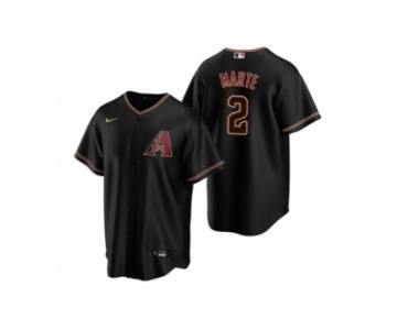 Men's Arizona Diamondbacks #2 Starling Marte Nike Black Replica Alternate Jersey