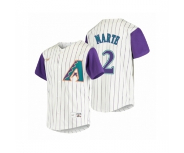 Men's Arizona Diamondbacks #2 Starling Marte Nike Cream 2020 Cooperstown Collection Alternate Jersey