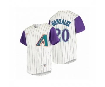 Men's Arizona Diamondbacks #20 Luis Gonzalez Nike Cream 2020 Cooperstown Collection Alternate Jersey