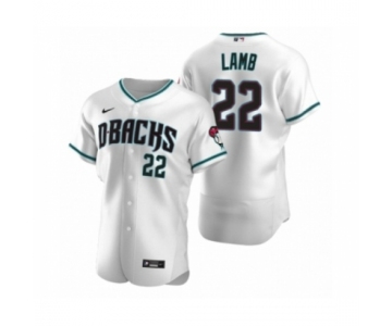 Men's Arizona Diamondbacks #22 Jake Lamb Nike White Teal Authentic 2020 Alternate Jersey